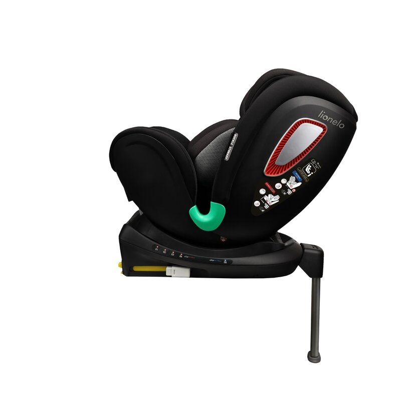 Lionelo - Scaun auto Antoon Plus, Pozitie de somn, Protectie laterala, Rotire 360 grade, 0-18 kg, Cu Isofix si picior de sustinere, Negru