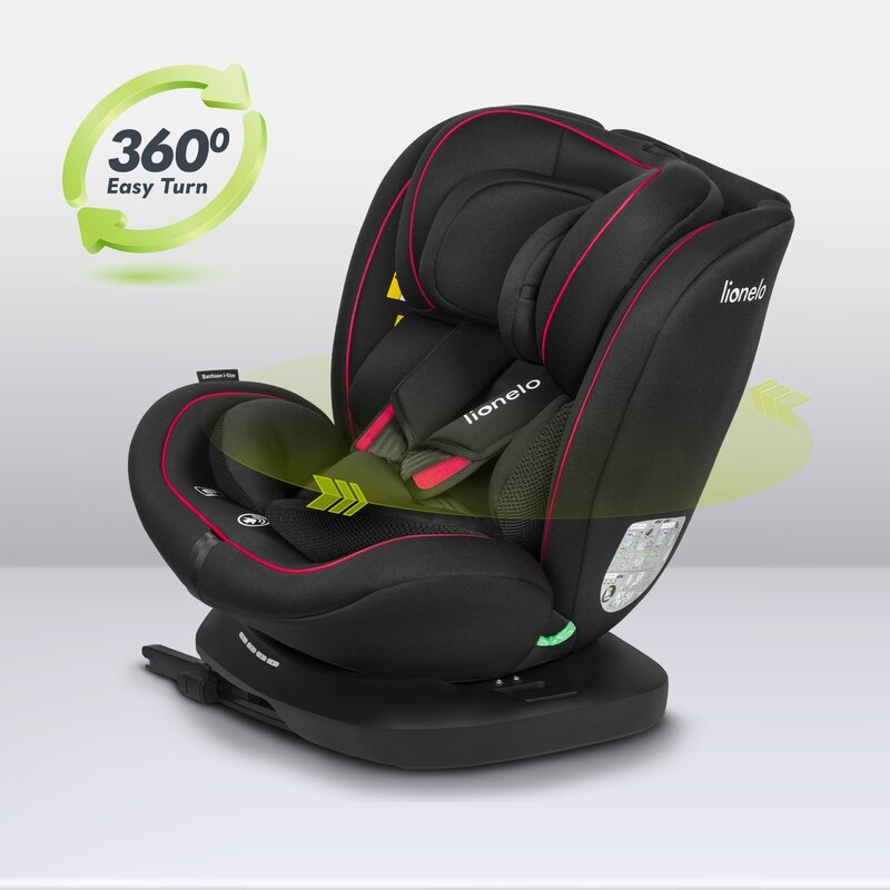 Lionelo - Scaun auto Bastiaan i-Size, 4 in 1, Protectie laterala, Cu spatar inclinabil in 4 pozitii, Cu tetiera reglabila in 7 pozitii, Rotire 360 grade, Top Tether, 0-36 Kg, 40-150 cm, Cu Isofix, Conform cu standardul european de securitate ECE R129/03,