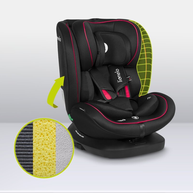 Lionelo - Scaun auto Bastiaan i-Size, 4 in 1, Protectie laterala, Cu spatar inclinabil in 4 pozitii, Cu tetiera reglabila in 7 pozitii, Rotire 360 grade, Top Tether, 0-36 Kg, 40-150 cm, Cu Isofix, Conform cu standardul european de securitate ECE R129/03,