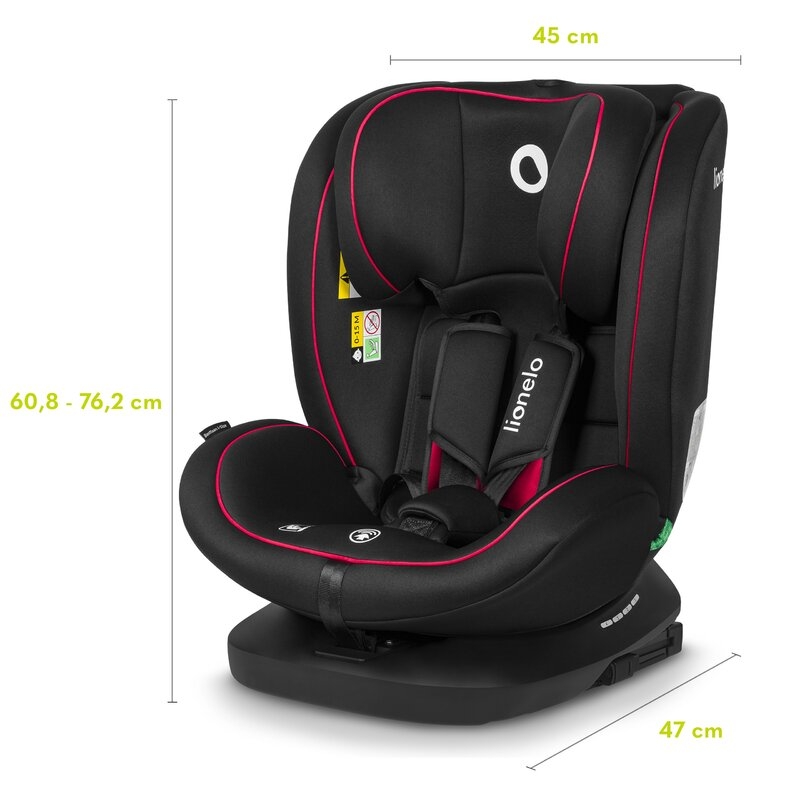 Lionelo - Scaun auto Bastiaan i-Size, 4 in 1, Protectie laterala, Cu spatar inclinabil in 4 pozitii, Cu tetiera reglabila in 7 pozitii, Rotire 360 grade, Top Tether, 0-36 Kg, 40-150 cm, Cu Isofix, Conform cu standardul european de securitate ECE R129/03,
