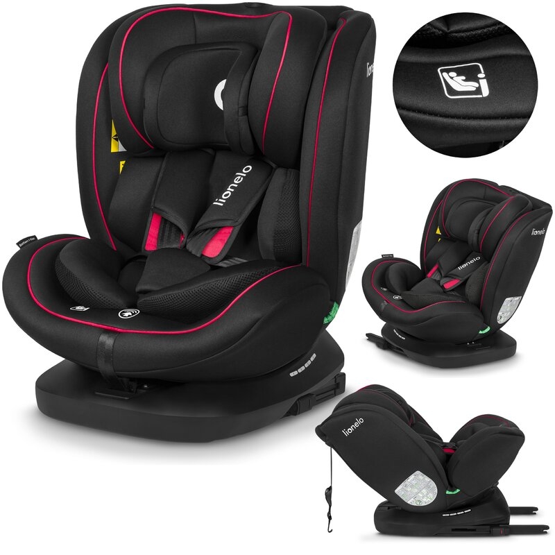 Lionelo - Scaun auto Bastiaan i-Size, 4 in 1, Protectie laterala, Cu spatar inclinabil in 4 pozitii, Cu tetiera reglabila in 7 pozitii, Rotire 360 grade, Top Tether, 0-36 Kg, 40-150 cm, Cu Isofix, Conform cu standardul european de securitate ECE R129/03,