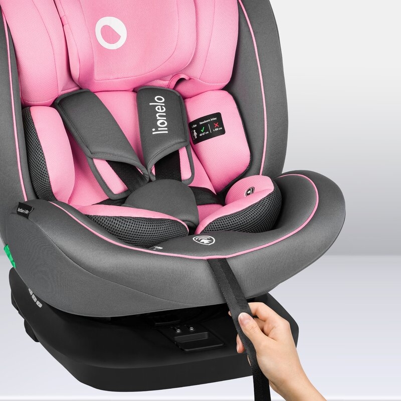Lionelo - Scaun auto Bastiaan i-Size, 4 in 1, Protectie laterala, Cu spatar inclinabil in 4 pozitii, Cu tetiera reglabila in 7 pozitii, Rotire 360 grade, Top Tether, 0-36 Kg, 40-150 cm, Cu Isofix, Conform cu standardul european de securitate ECE R129/03,
