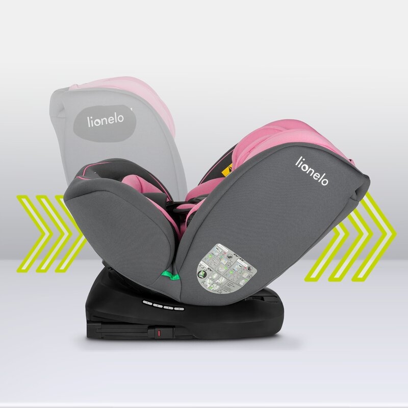 Lionelo - Scaun auto Bastiaan i-Size, 4 in 1, Protectie laterala, Cu spatar inclinabil in 4 pozitii, Cu tetiera reglabila in 7 pozitii, Rotire 360 grade, Top Tether, 0-36 Kg, 40-150 cm, Cu Isofix, Conform cu standardul european de securitate ECE R129/03,