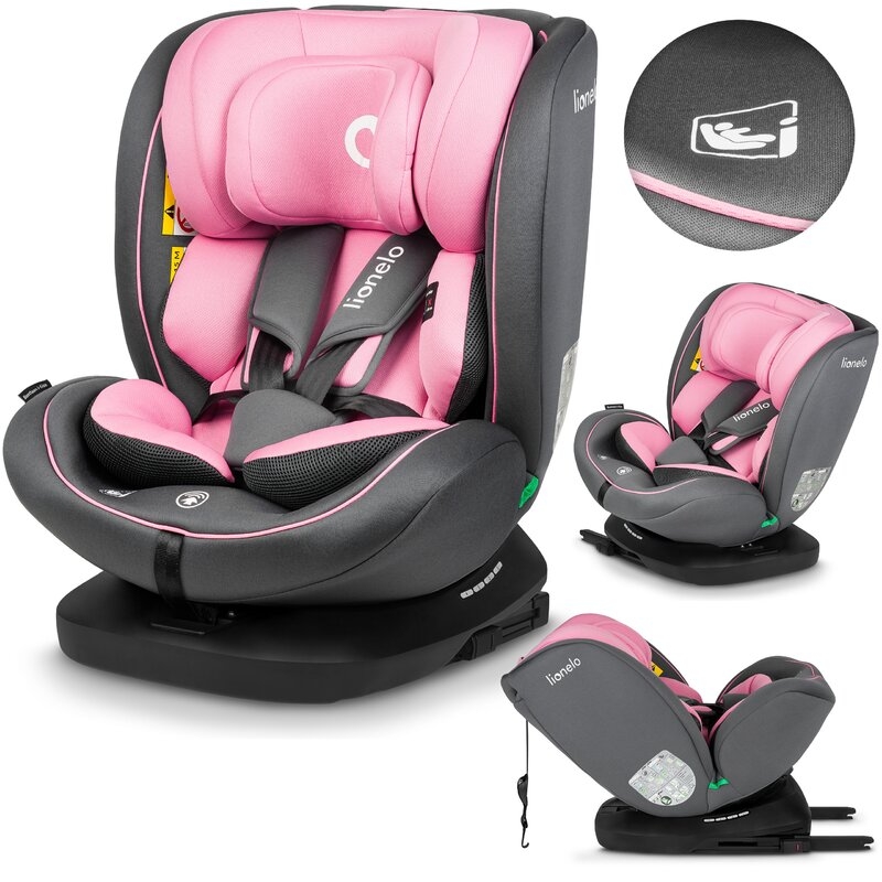 Lionelo - Scaun auto Bastiaan i-Size, 4 in 1, Protectie laterala, Cu spatar inclinabil in 4 pozitii, Cu tetiera reglabila in 7 pozitii, Rotire 360 grade, Top Tether, 0-36 Kg, 40-150 cm, Cu Isofix, Conform cu standardul european de securitate ECE R129/03,