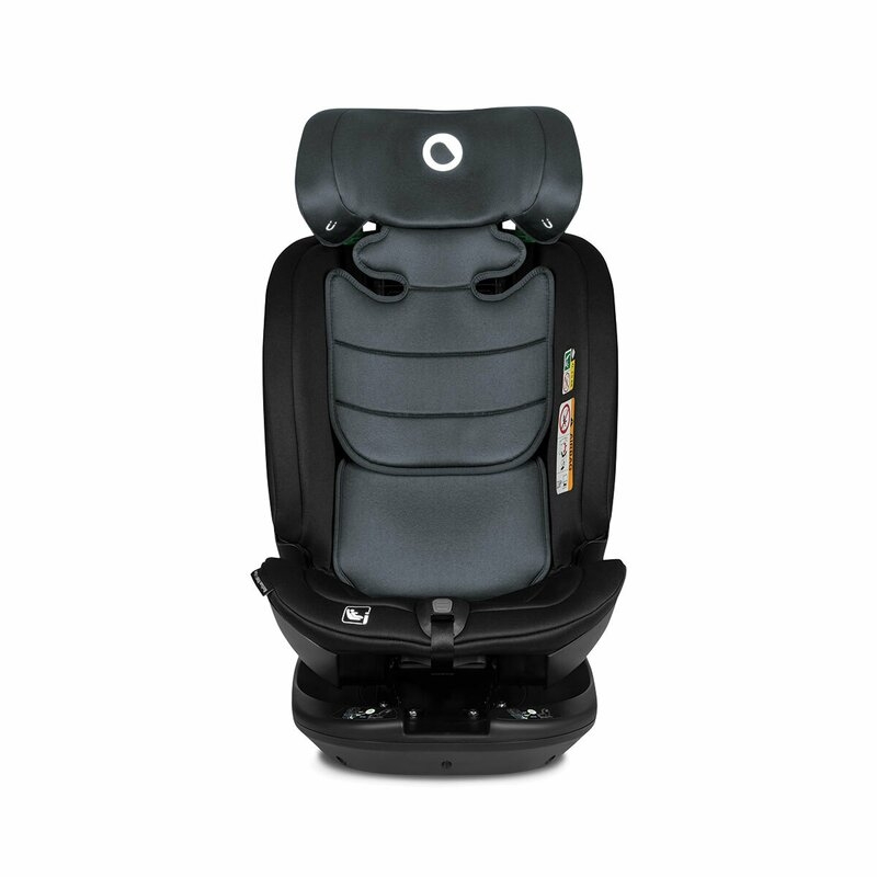 Lionelo - Scaun auto Bastiaan RWF i-Size, Pozitie de somn, Protectie laterala, Rotire 360 grade, 0-36 Kg, Cu Isofix si Centura Top Tether, Conform cu standardul european de securitate ECE R129, Gri