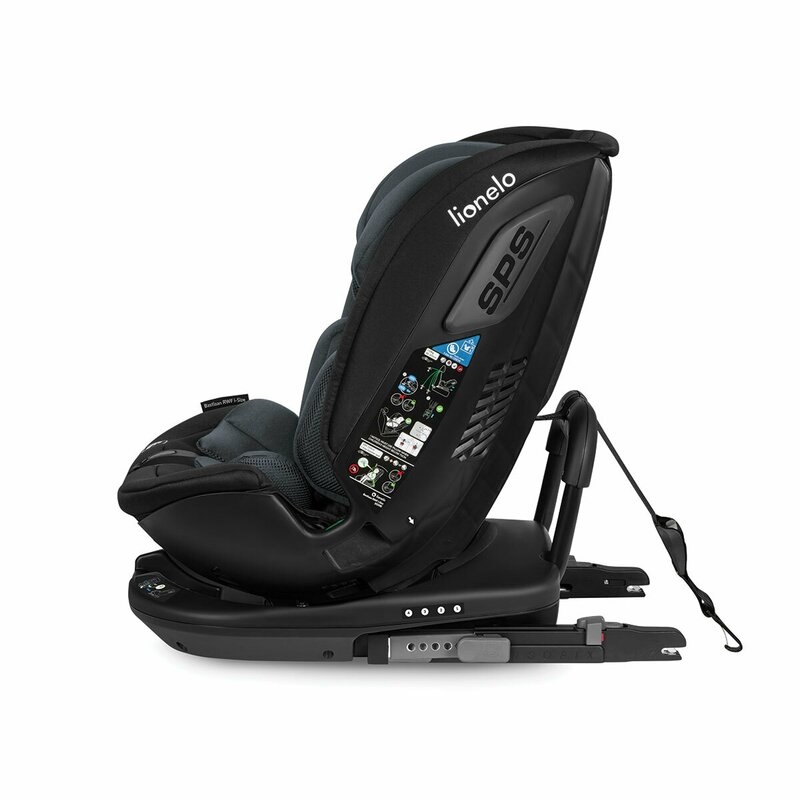 Lionelo - Scaun auto Bastiaan RWF i-Size, Pozitie de somn, Protectie laterala, Rotire 360 grade, 0-36 Kg, Cu Isofix si Centura Top Tether, Conform cu standardul european de securitate ECE R129, Gri