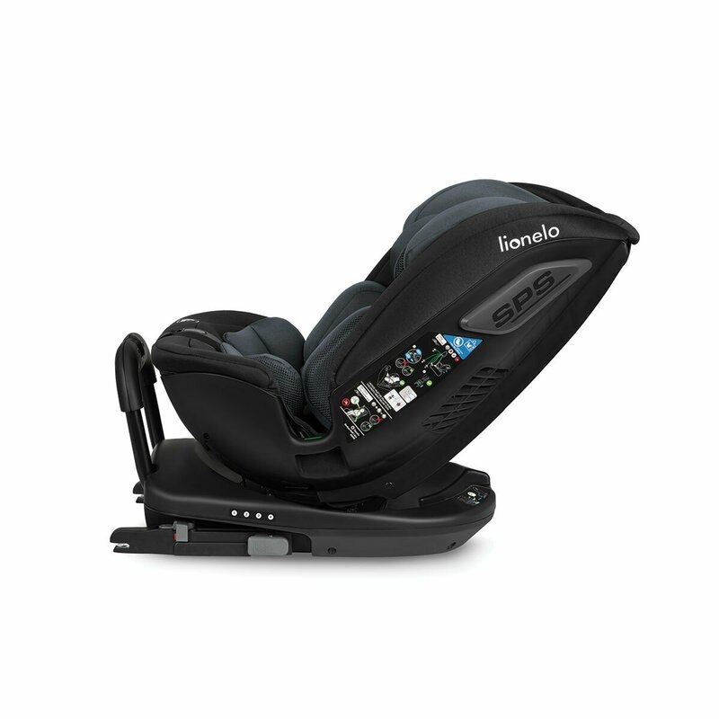 Lionelo - Scaun auto Bastiaan RWF i-Size, Pozitie de somn, Protectie laterala, Rotire 360 grade, 0-36 Kg, Cu Isofix si Centura Top Tether, Conform cu standardul european de securitate ECE R129, Gri