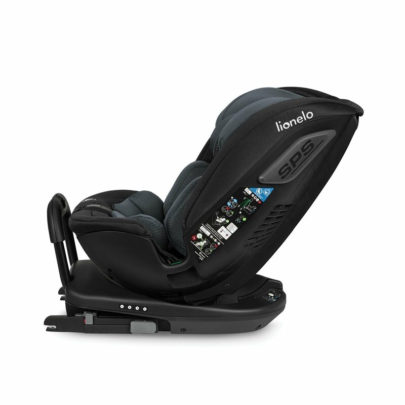 Lionelo - Scaun auto Bastiaan RWF i-Size, Pozitie de somn, Protectie laterala, Rotire 360 grade, 0-36 Kg, Cu Isofix si Centura Top Tether, Conform cu standardul european de securitate ECE R129, Gri