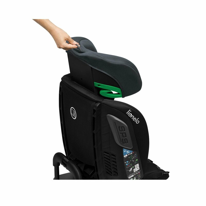 Lionelo - Scaun auto Bastiaan RWF i-Size, Pozitie de somn, Protectie laterala, Rotire 360 grade, 0-36 Kg, Cu Isofix si Centura Top Tether, Conform cu standardul european de securitate ECE R129, Gri