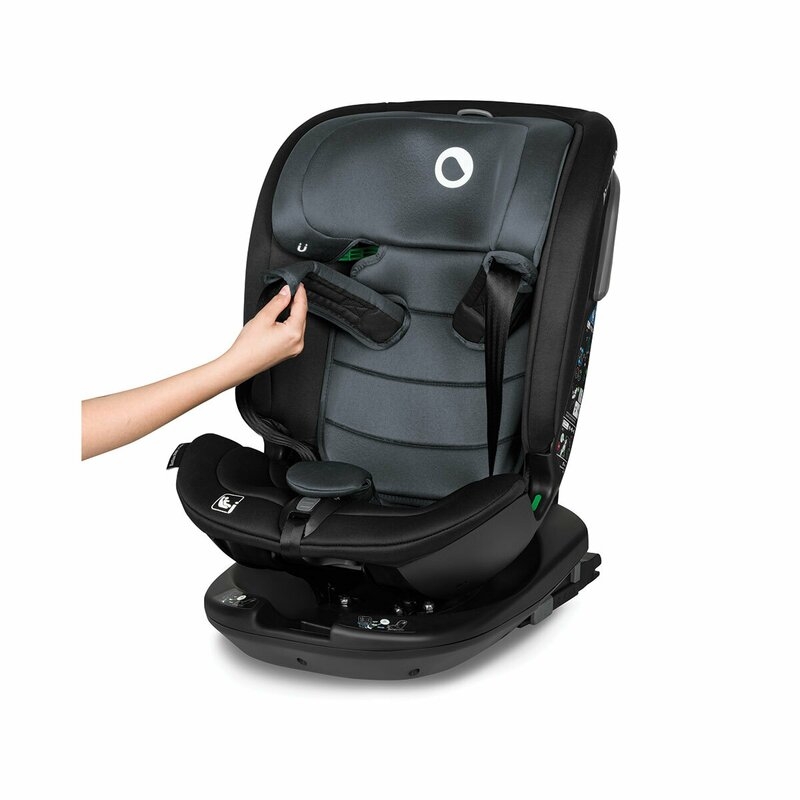 Lionelo - Scaun auto Bastiaan RWF i-Size, Pozitie de somn, Protectie laterala, Rotire 360 grade, 0-36 Kg, Cu Isofix si Centura Top Tether, Conform cu standardul european de securitate ECE R129, Gri
