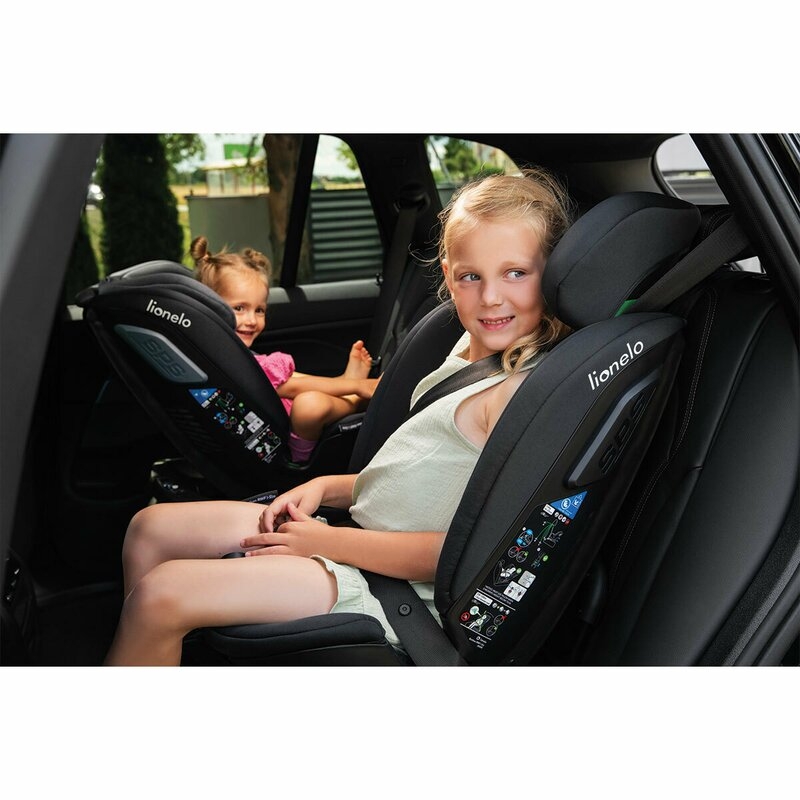 Lionelo - Scaun auto Bastiaan RWF i-Size, Pozitie de somn, Protectie laterala, Rotire 360 grade, 0-36 Kg, Cu Isofix si Centura Top Tether, Conform cu standardul european de securitate ECE R129, Gri