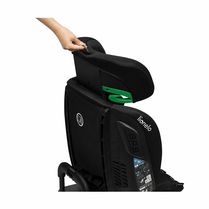 Lionelo - Scaun auto Bastiaan RWF i-Size, Pozitie de somn, Protectie laterala, Rotire 360 grade, 0-36 Kg, Cu Isofix si Centura Top Tether, Conform cu standardul european de securitate ECE R129, Negru