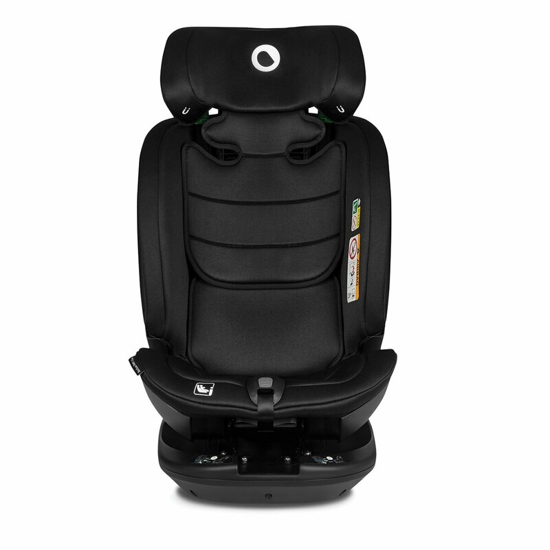 Lionelo - Scaun auto Bastiaan RWF i-Size, Pozitie de somn, Protectie laterala, Rotire 360 grade, 0-36 Kg, Cu Isofix si Centura Top Tether, Conform cu standardul european de securitate ECE R129, Negru