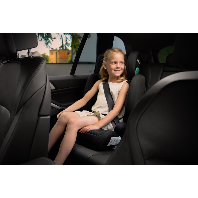 Lionelo - Scaun auto, Hugo i-Size, Universal, Orientare in directia sensului de mers, Reglabil, Conform standardului de securitate R129, 100-150 cm, 4-12 ani, Negru
