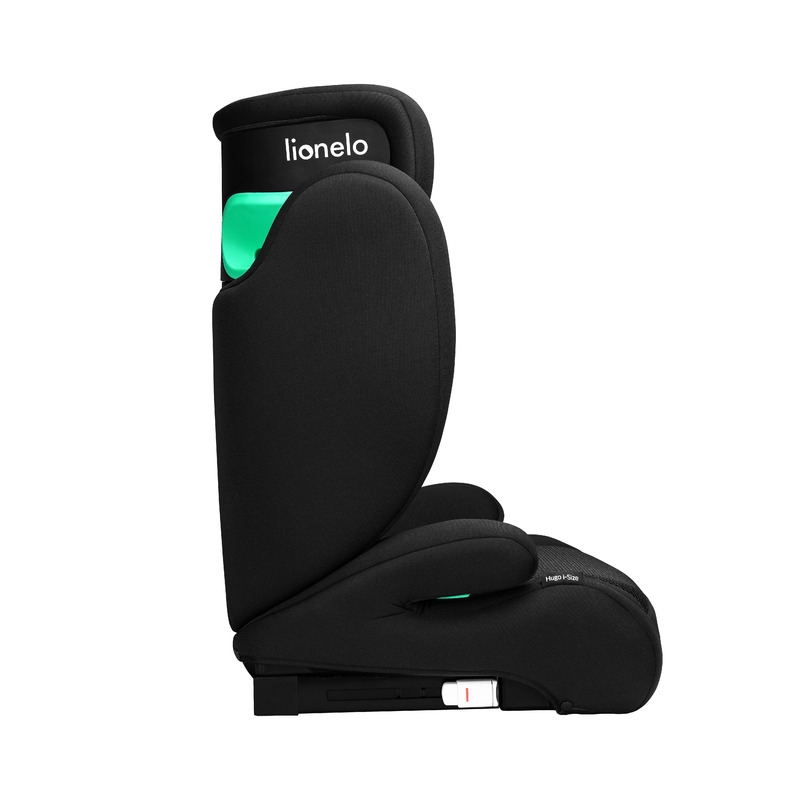 Lionelo - Scaun auto, Hugo i-Size, Universal, Orientare in directia sensului de mers, Reglabil, Conform standardului de securitate R129, 100-150 cm, 4-12 ani, Negru