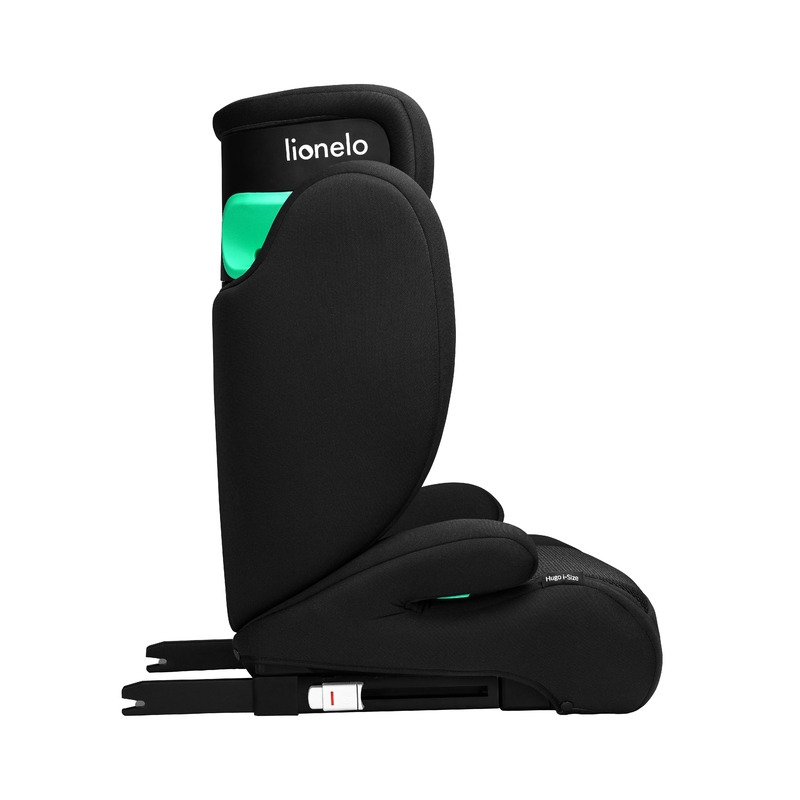Lionelo - Scaun auto, Hugo i-Size, Universal, Orientare in directia sensului de mers, Reglabil, Conform standardului de securitate R129, 100-150 cm, 4-12 ani, Negru