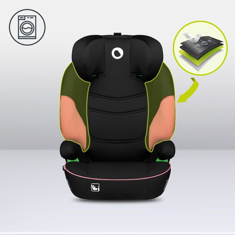 Lionelo - Scaun auto Lars i-Size, Cu tetiera reglabila in 10 pozitii, Cu pozitionare spre sensul de mers, 15-36 Kg, 100-150 cm, Conform cu standardul european de securitate ECE R129/03, Roz