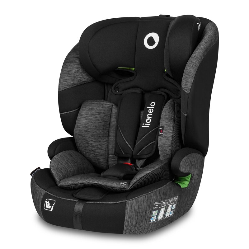 Lionelo - Scaun auto, Levi One i-Size, Universal, Instalare FWF, Cu tetiera reglabila in 10 pozitii, Cu spatar detasabil, 76-150 cm, Conform cu R129, Gri