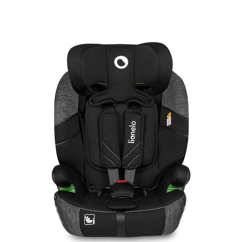 Lionelo - Scaun auto, Levi One i-Size, Universal, Instalare FWF, Cu tetiera reglabila in 10 pozitii, Cu spatar detasabil, 76-150 cm, Conform cu R129, Gri