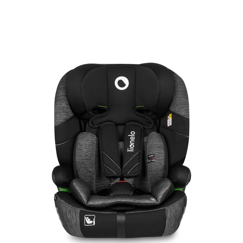 Lionelo - Scaun auto, Levi One i-Size, Universal, Instalare FWF, Cu tetiera reglabila in 10 pozitii, Cu spatar detasabil, 76-150 cm, Conform cu R129, Gri