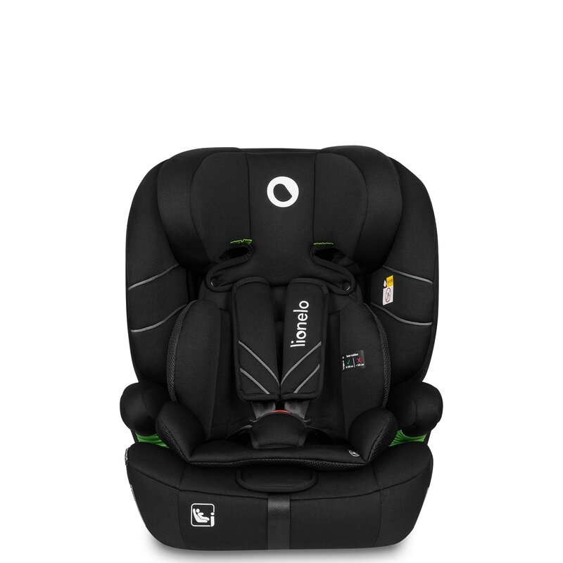 Lionelo - Scaun auto, Levi One i-Size, Universal, Instalare FWF, Cu tetiera reglabila in 10 pozitii, Cu spatar detasabil, 76-150 cm, Conform cu R129, Negru