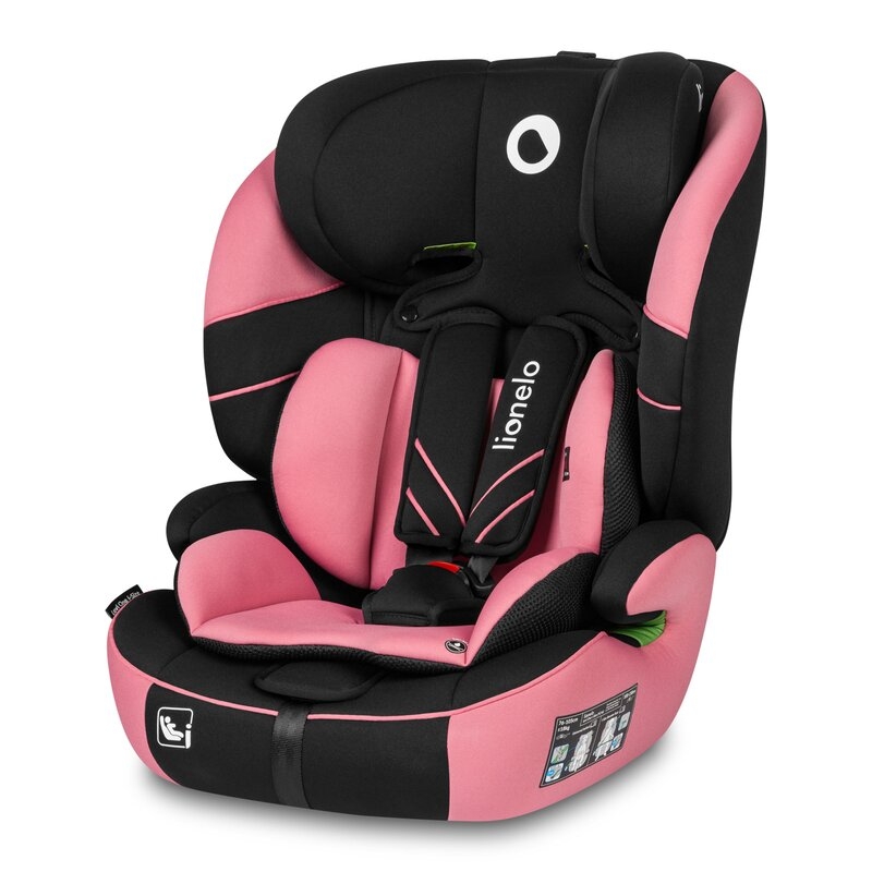 Lionelo - Scaun auto, Levi One i-Size, Universal, Instalare FWF, Cu tetiera reglabila in 10 pozitii, Cu spatar detasabil, 76-150 cm, Conform cu R129, Roz