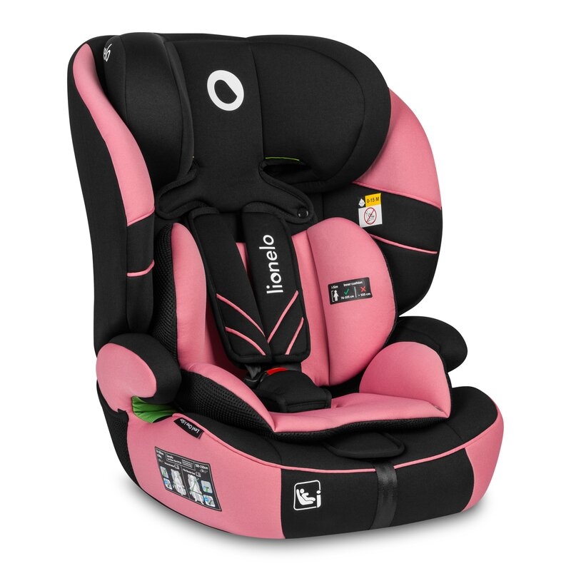 Lionelo - Scaun auto, Levi One i-Size, Universal, Instalare FWF, Cu tetiera reglabila in 10 pozitii, Cu spatar detasabil, 76-150 cm, Conform cu R129, Roz
