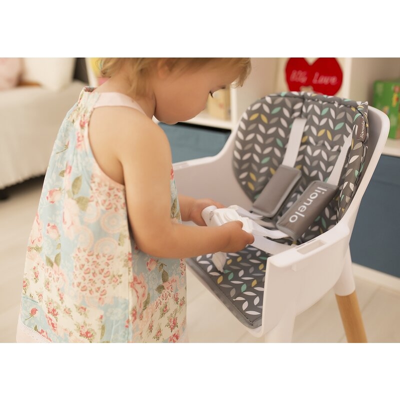 Lionelo - Scaun de masa din fag Koen, 2 in 1, Transformabil, Sustine 30 kg, 6 luni+, Albastru
