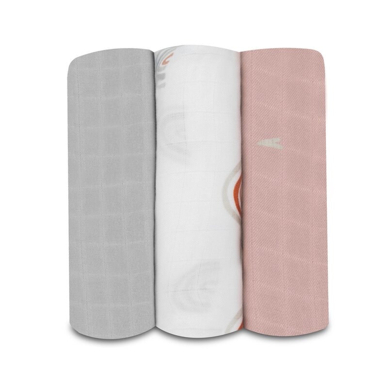 Lionelo - Set 3 scutece multifunctionale Rainbow, Din Bambus, 70x70 cm, Multicolor