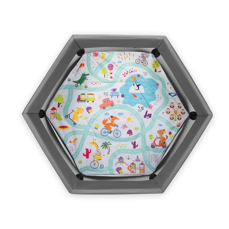 Lionelo - Tarc de joaca Roel, Pliere ultra-compacta, Conform cu standardul europeane de securitate EN12227, Multicolor