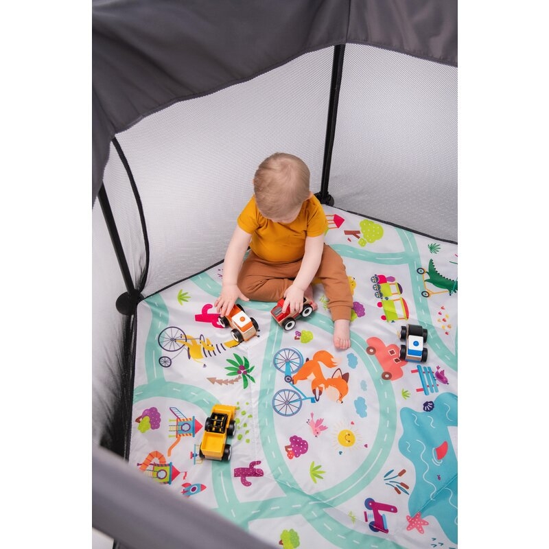 Lionelo - Tarc de joaca Roel, Pliere ultra-compacta, Conform cu standardul europeane de securitate EN12227, Multicolor