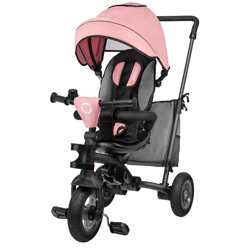 Lionelo - Tricicleta multifunctionala cu sezut reversibil, pliabila, Tris, Candy Rose/Grey