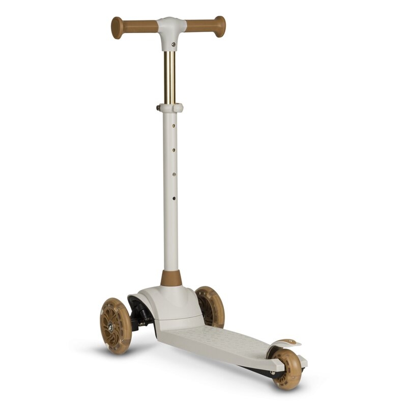 Lionelo - Trotineta pentru copii, Jessy, Pliabila, Pana la 50 Kg, Cu design ergonomic, Cu lumini LED, 56 x 26 x 67-82 cm, 3 ani+, Maro