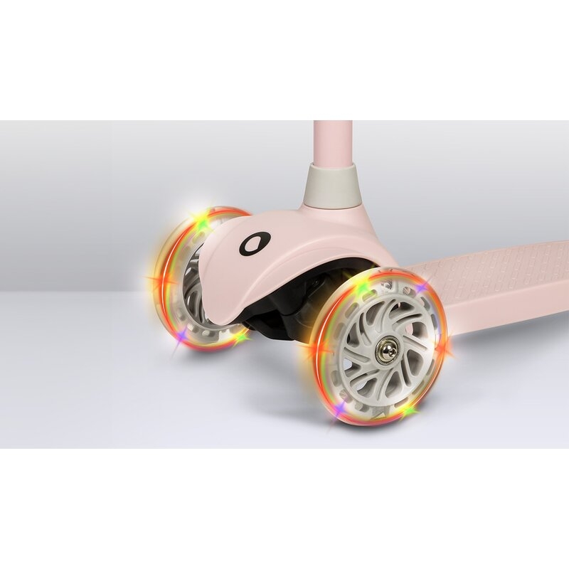 Lionelo - Trotineta pentru copii, Jessy, Pliabila, Pana la 50 Kg, Cu design ergonomic, Cu lumini LED, 56 x 26 x 67-82 cm, 3 ani+, Roz