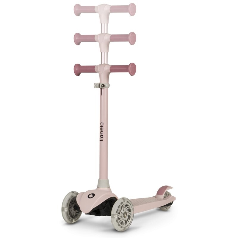 Lionelo - Trotineta pentru copii, Jessy, Pliabila, Pana la 50 Kg, Cu design ergonomic, Cu lumini LED, 56 x 26 x 67-82 cm, 3 ani+, Roz