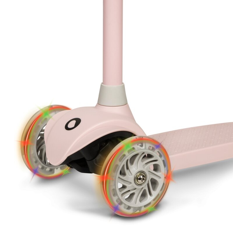 Lionelo - Trotineta pentru copii, Jessy, Pliabila, Pana la 50 Kg, Cu design ergonomic, Cu lumini LED, 56 x 26 x 67-82 cm, 3 ani+, Roz