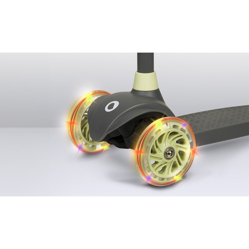 Lionelo - Trotineta pentru copii, Jessy, Pliabila, Pana la 50 Kg, Cu design ergonomic, Cu lumini LED, 56 x 26 x 67-82 cm, 3 ani+, Verde