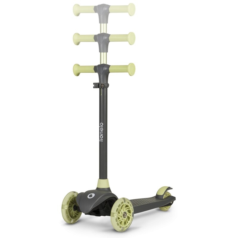 Lionelo - Trotineta pentru copii, Jessy, Pliabila, Pana la 50 Kg, Cu design ergonomic, Cu lumini LED, 56 x 26 x 67-82 cm, 3 ani+, Verde
