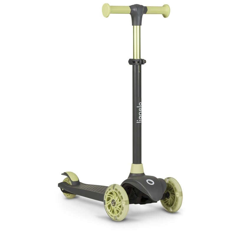Lionelo - Trotineta pentru copii, Jessy, Pliabila, Pana la 50 Kg, Cu design ergonomic, Cu lumini LED, 56 x 26 x 67-82 cm, 3 ani+, Verde
