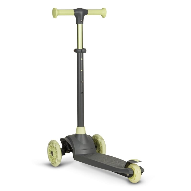 Lionelo - Trotineta pentru copii, Jessy, Pliabila, Pana la 50 Kg, Cu design ergonomic, Cu lumini LED, 56 x 26 x 67-82 cm, 3 ani+, Verde