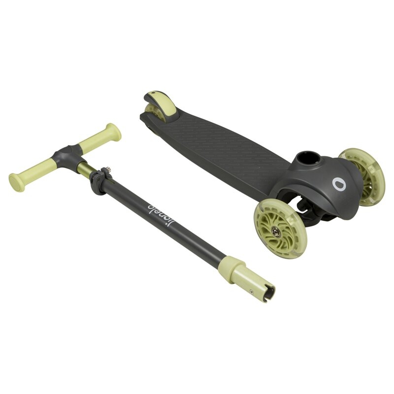 Lionelo - Trotineta pentru copii, Jessy, Pliabila, Pana la 50 Kg, Cu design ergonomic, Cu lumini LED, 56 x 26 x 67-82 cm, 3 ani+, Verde