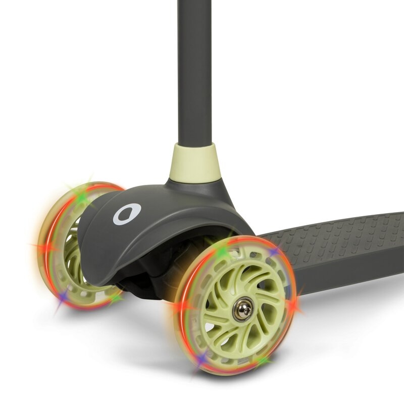 Lionelo - Trotineta pentru copii, Jessy, Pliabila, Pana la 50 Kg, Cu design ergonomic, Cu lumini LED, 56 x 26 x 67-82 cm, 3 ani+, Verde