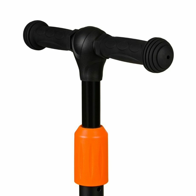 Lionelo - Trotineta Timy, Copii, Pliabila, Pana la 50 Kg, Cu design ergonomic, Cu lumini LED, 26,5 x 60 x 64-76 cm, 3 ani+, Portocaliu/Negru