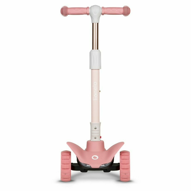 Lionelo - Trotineta Timy, Copii, Pliabila, Pana la 50 Kg, Cu design ergonomic, Cu lumini LED, 26,5 x 60 x 64-76 cm, 3 ani+, Roz