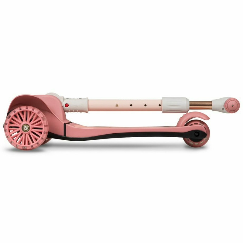 Lionelo - Trotineta Timy, Copii, Pliabila, Pana la 50 Kg, Cu design ergonomic, Cu lumini LED, 26,5 x 60 x 64-76 cm, 3 ani+, Roz