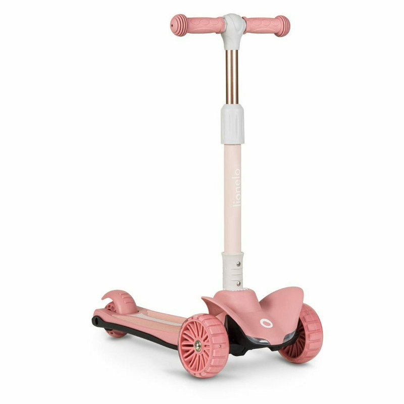 Lionelo - Trotineta Timy, Copii, Pliabila, Pana la 50 Kg, Cu design ergonomic, Cu lumini LED, 26,5 x 60 x 64-76 cm, 3 ani+, Roz