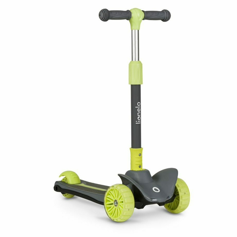 Lionelo - Trotineta Timy, Copii, Pliabila, Pana la 50 Kg, Cu design ergonomic, Cu lumini LED, 26,5 x 60 x 64-76 cm, 3 ani+, Verde