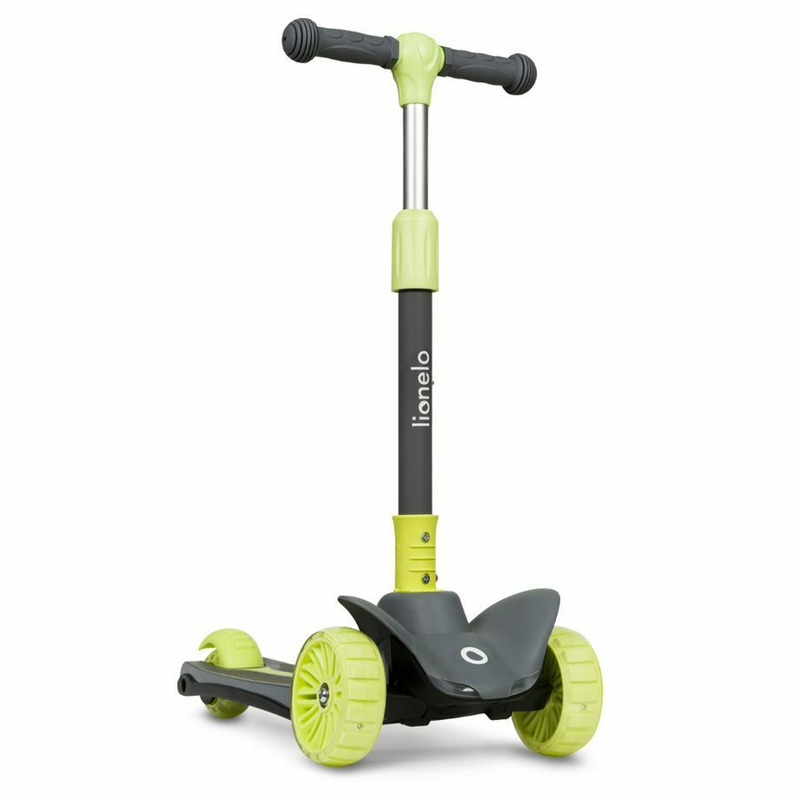 Lionelo - Trotineta Timy, Copii, Pliabila, Pana la 50 Kg, Cu design ergonomic, Cu lumini LED, 26,5 x 60 x 64-76 cm, 3 ani+, Verde
