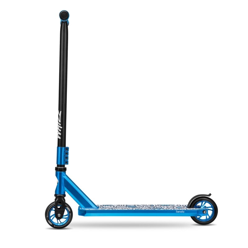 Lionelo - Trotineta Whizz, Pentru Acrobatii, Rulmenti ABEC-9, Sistemul de compresie IHC 9, 20 - 100 kg, Albastru