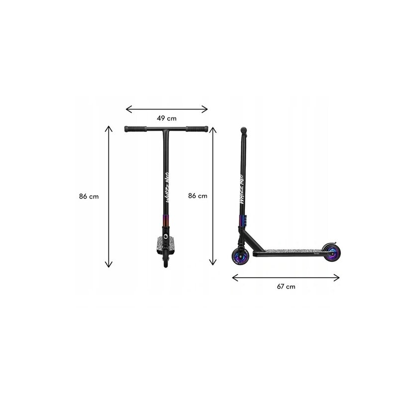 Lionelo - Trotineta Whizz, Pentru Acrobatii, Rulmenti ABEC-9, Sistemul de compresie IHC 9, 20 - 100 kg, Albastru